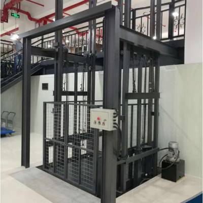 聊城定制sjd导轨式升降平台 链条式液压货梯 工厂简易无机房电梯
